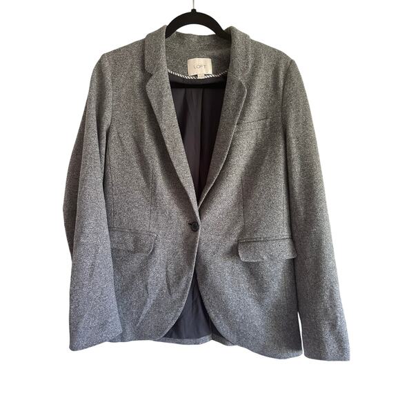Anne Taylor Loft Blazer Charcoal Gray Size 6 - Picture 1 of 8